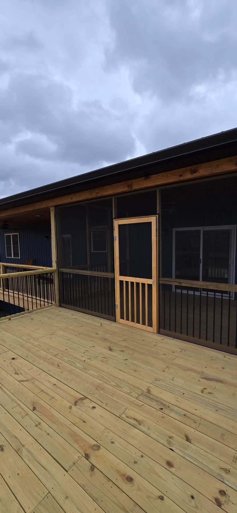 Exterior covered porch and deck