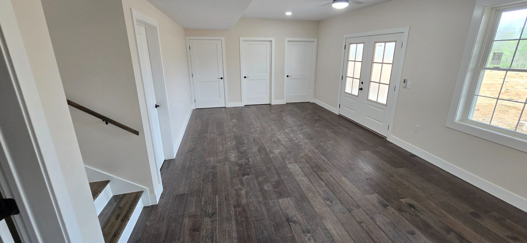 Open living area of the custom home