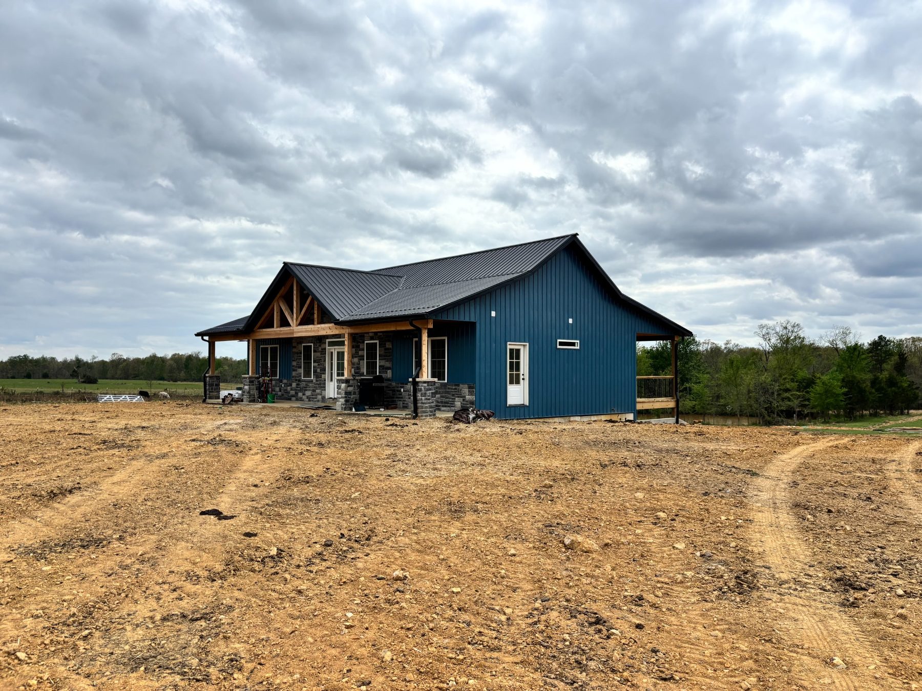 Custom Home front and side exterior