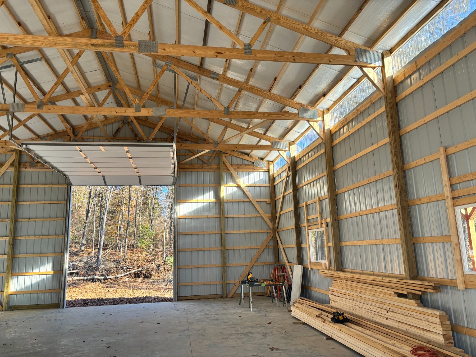 Interior framing and metal walls